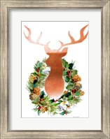Holiday Wreath with Deer Fine Art Print