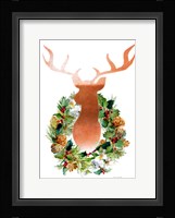 Holiday Wreath with Deer Fine Art Print