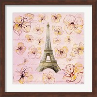 Golden Paris on Floral I Fine Art Print