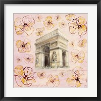 Golden Paris On Floral II Fine Art Print