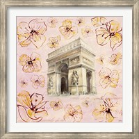 Golden Paris On Floral II Fine Art Print
