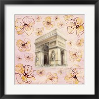 Golden Paris On Floral II Framed Print
