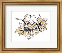 Poinsettias with Gold I Fine Art Print