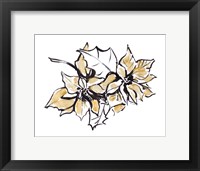 Poinsettias with Gold I Fine Art Print
