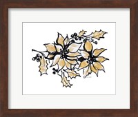 Poinsettias with Gold II Fine Art Print