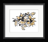 Poinsettias with Gold II Fine Art Print