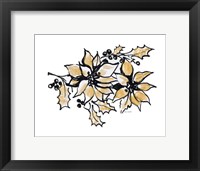 Poinsettias with Gold II Fine Art Print