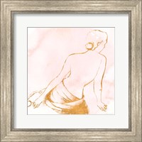 Seated Woman Rose Gold Fine Art Print