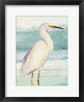 Heron on Seaglass II Framed Print