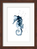 Navy Ink Sea Horse Fine Art Print