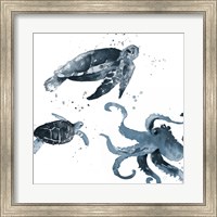 Navy Ink Sea Life Fine Art Print