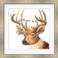 Christmas Lights Reindeer Sweater Fine Art Print