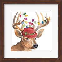 Christmas Light Reindeer Hat Fine Art Print