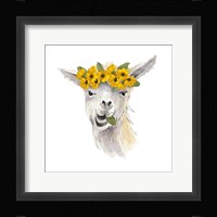 Floral Llama I Framed Print