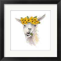 Floral Llama I Framed Print