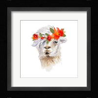 Floral Llama II Framed Print