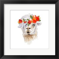 Floral Llama II Framed Print