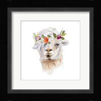 Floral Llama IV Framed Print