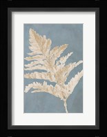 Tan Leaf on Blue I Framed Print