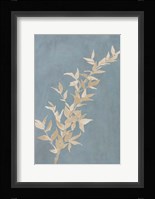 Tan Leaf on Blue II Framed Print