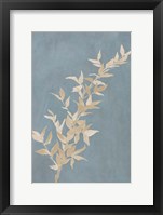 Tan Leaf on Blue II Fine Art Print