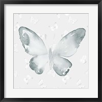 Grey Watercolor Butterflies I Fine Art Print