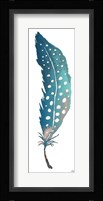 Dotted Blue Feather II Framed Print