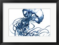 Jellyfish In The Blues Framed Print