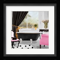 Pop of Pink Bath II Framed Print