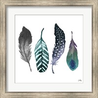Indigo Feathers Fine Art Print