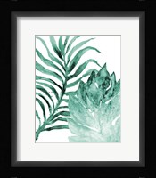 Teal Fern and Leaf I Framed Print