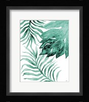 Teal Fern and Leaf II Framed Print