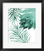 Teal Fern and Leaf II Framed Print