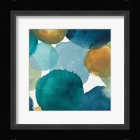 Teal Watermarks Square II Fine Art Print