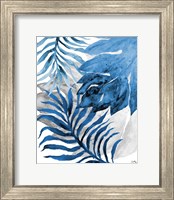 Blue Fern and Leaf II Fine Art Print