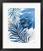 Blue Fern and Leaf II Framed Print