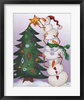 Decorating Snowmen Fine Art Print