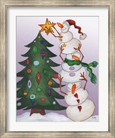 Decorating Snowmen Fine Art Print