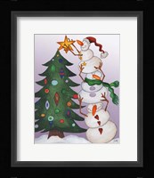 Decorating Snowmen Fine Art Print