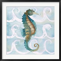 Sea Creatures on Waves II Fine Art Print