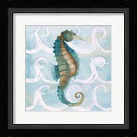 Sea Creatures on Waves II Framed Print