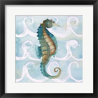 Sea Creatures on Waves II Framed Print