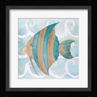 Sea Creatures on Waves IV Framed Print