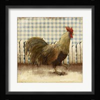 Rooster on Damask I Fine Art Print