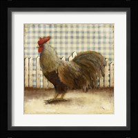 Rooster on Damask II Fine Art Print