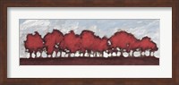 Tree Row Sunset In Red Fine Art Print