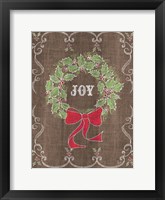 Noel Burlap Art III Framed Print