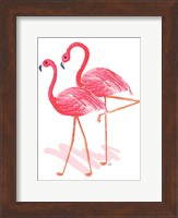 Flamingo Walk Watercolor II Fine Art Print