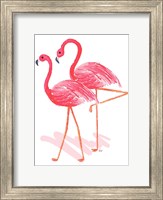 Flamingo Walk Watercolor II Fine Art Print