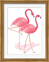 Flamingo Walk Watercolor I Fine Art Print